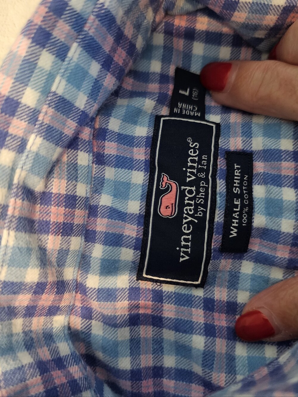 Lot of 2 Boys Vineyard Vines Whale Shirt Plaid Button Down Long Sleeve Large - Picture 3 of 15